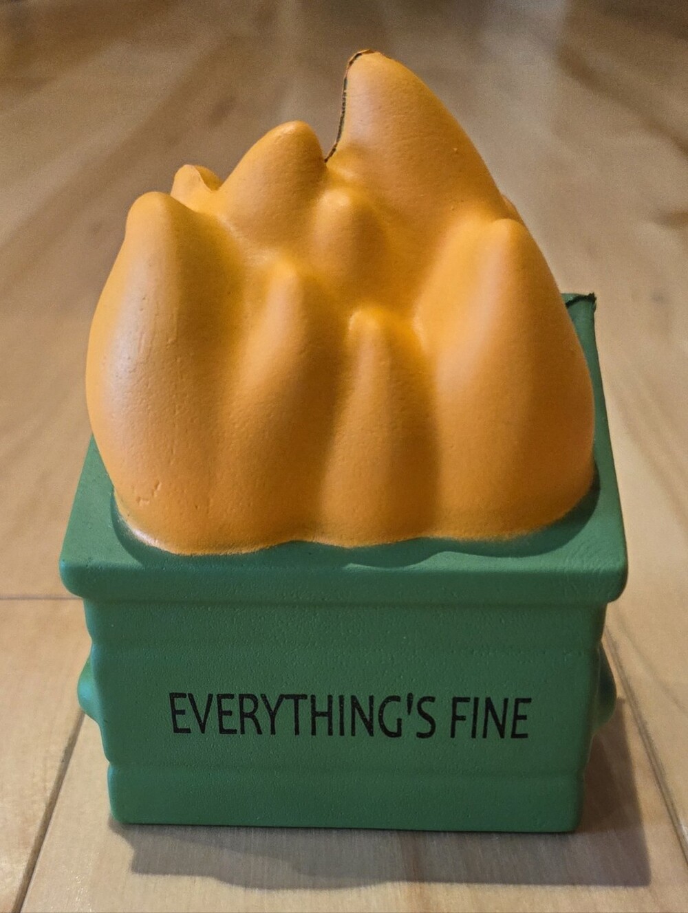 'Everything's Fine' Dumpster Fire Stress Squishy